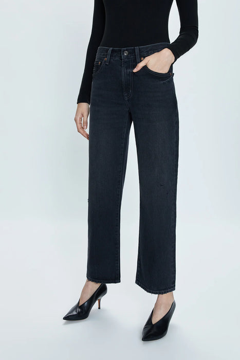 Lexi Mid-Rise Bowed Straight - MERCURY