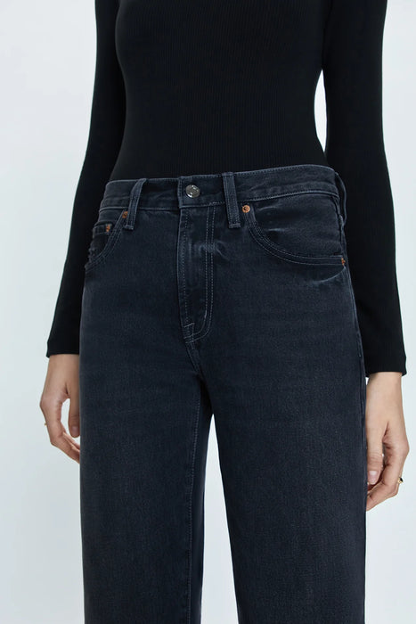 Lexi Mid-Rise Bowed Straight - MERCURY