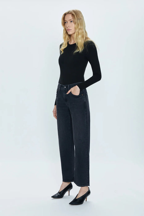 Lexi Mid-Rise Bowed Straight - MERCURY