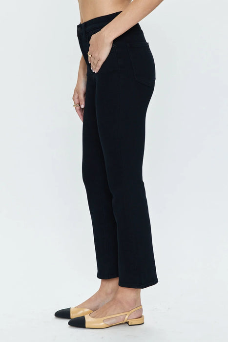 Lennon High Rise Crop Boot Cut - DARK VINYL