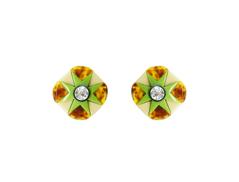 Geo Flower Earrings