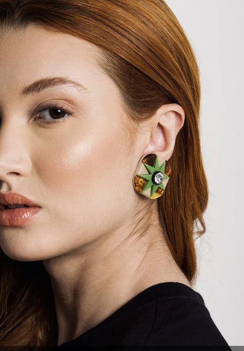 Geo Flower Earrings