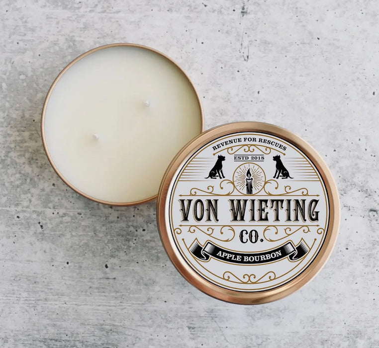 Apple Bourbon - 4 oz. Gold Tin Candle