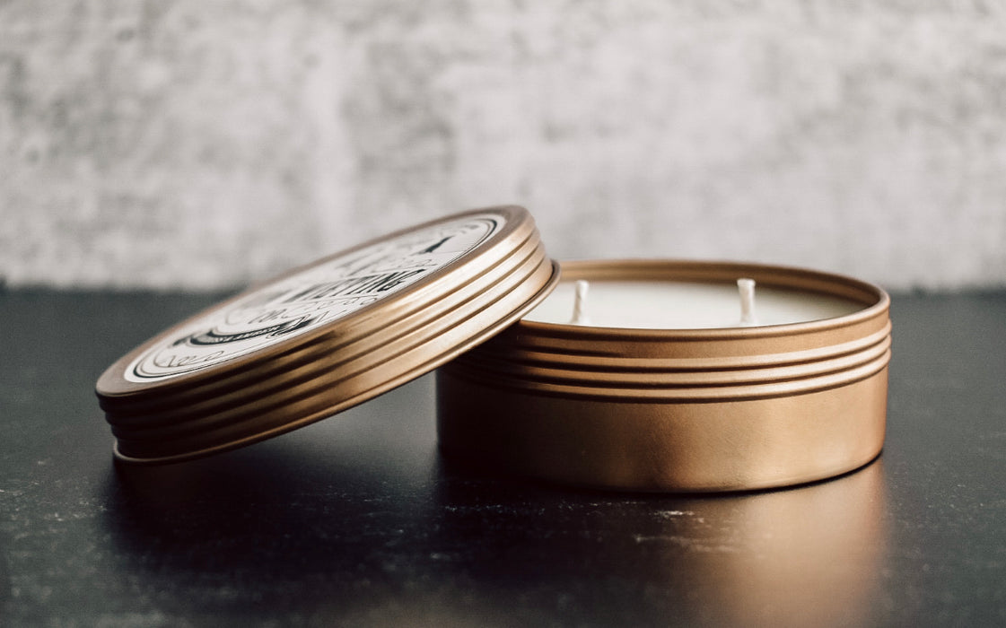 Apple Bourbon - 4 oz. Gold Tin Candle