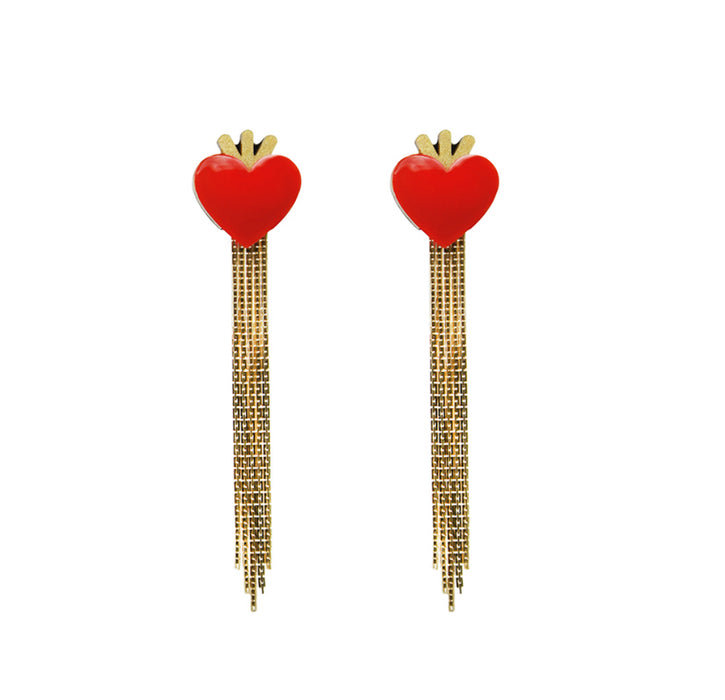Fringed Heart Earrings