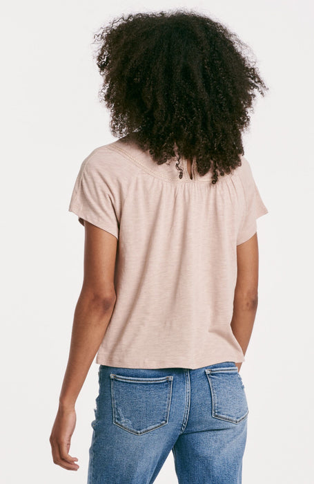 Raya Braid Trim Top in Warm Sand