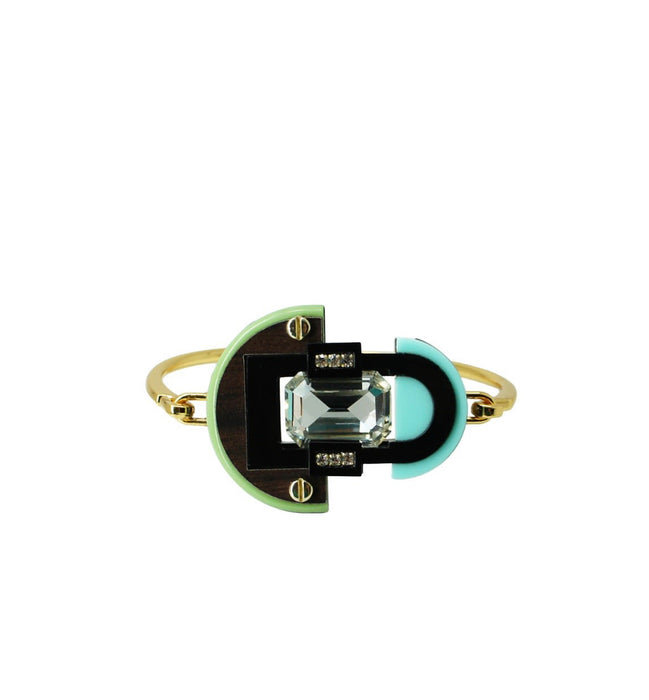 Deco Mirror Rectangular Stone Bracelet Cream