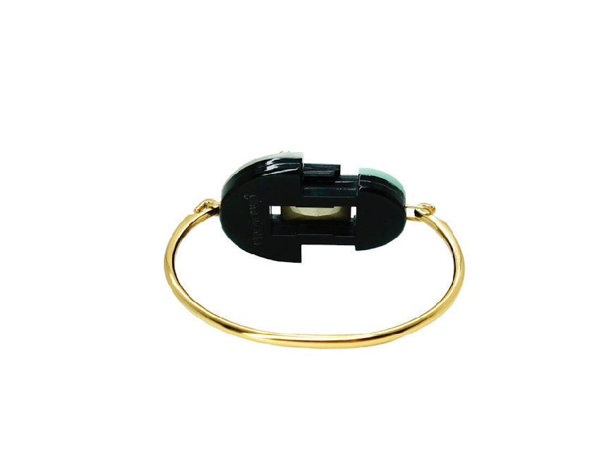 Deco Mirror Rectangular Stone Bracelet Cream