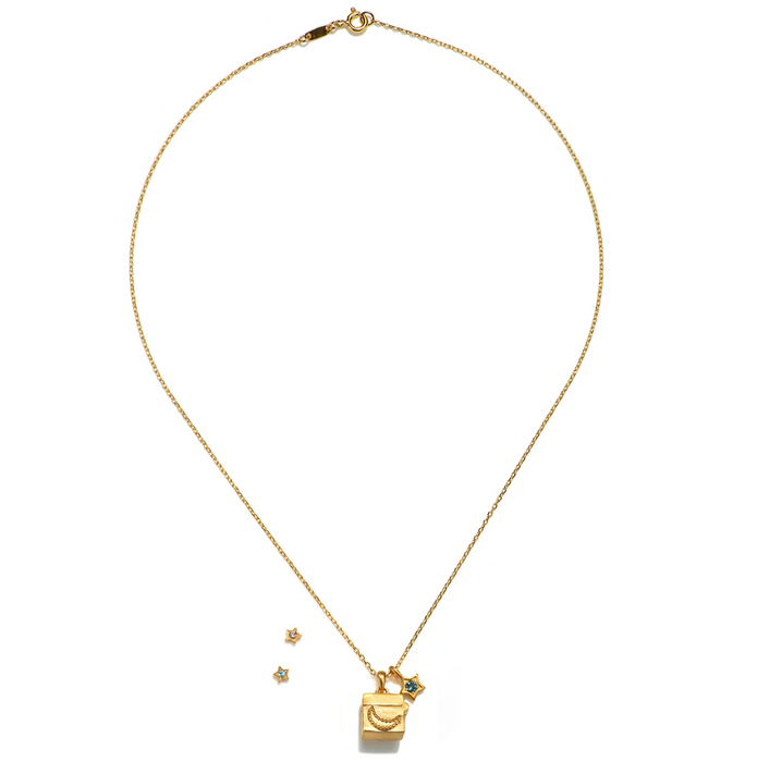 Keeper of Hope Star and Moon Locket Necklace