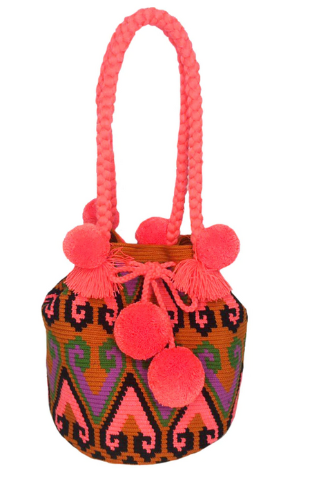 Orange & Tan Bucket Bag