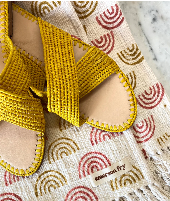 Woven Open Toe Slide - Sun Yellow