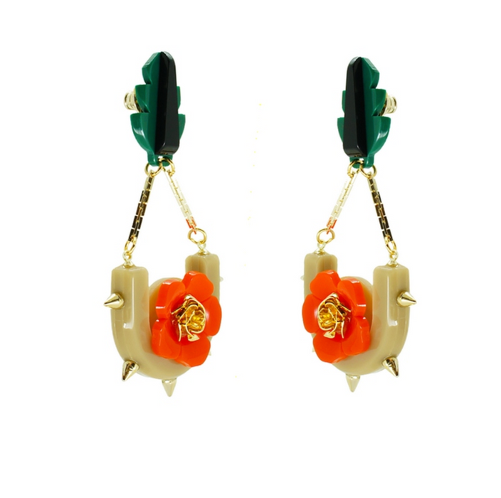 Rose and Leaf Earring