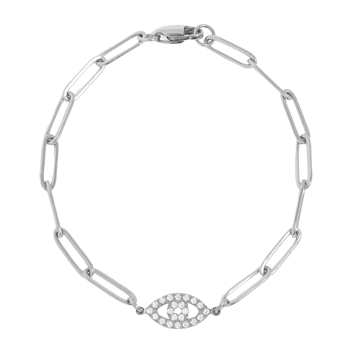 Paper Clip Evil Eye Bracelet