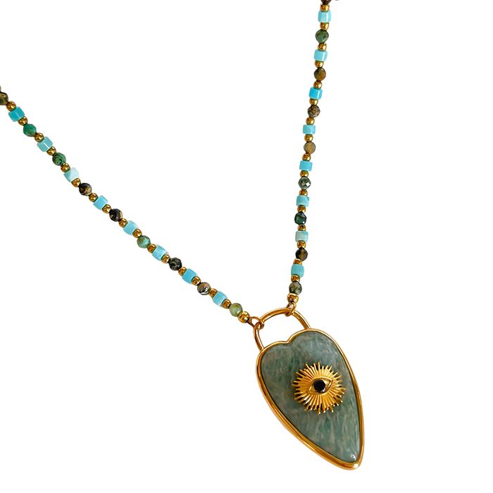 Evil Eye Heart Necklace