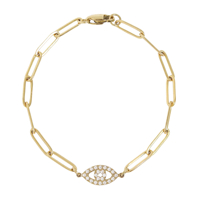 Paper Clip Evil Eye Bracelet