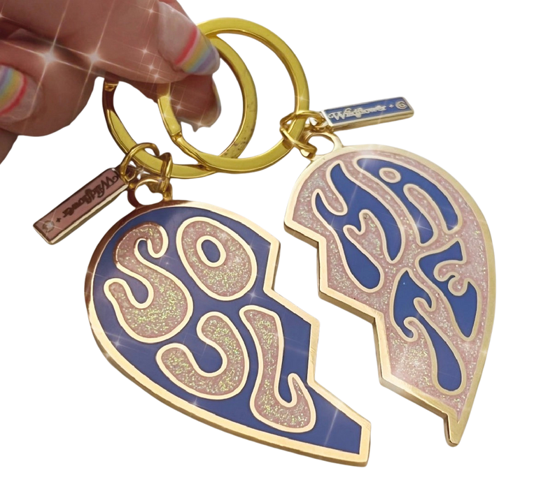Soulmate Split Heart Keychain S/2