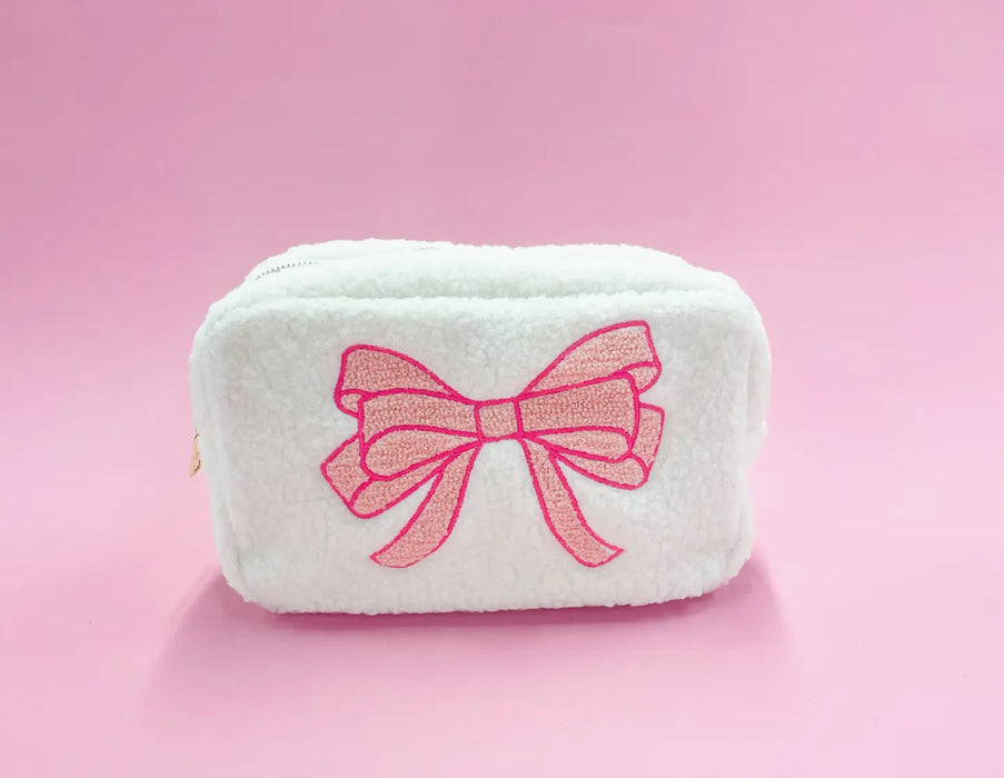 Pink Bow Teddy Makeup Bag