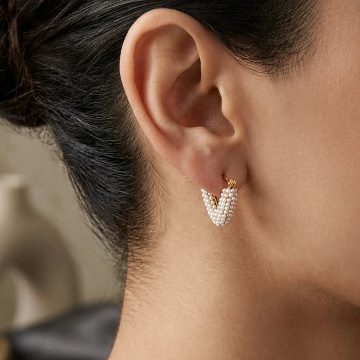 Gaia Pearl Hoop Earrings