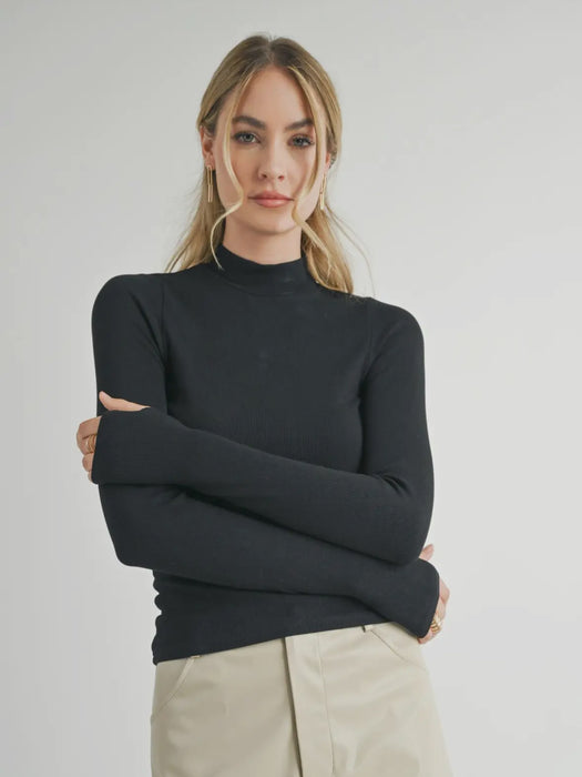 Ronan Mock Neck Top - Black