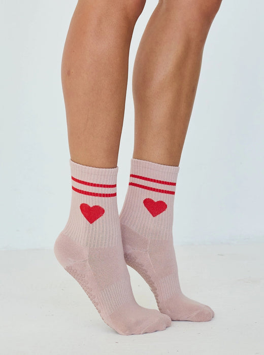 The Emmie Heart Grip Socks