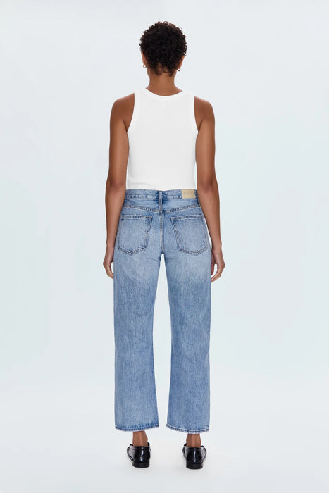 Lexi Mid Rise Bowed Straight Jeans- BOWIE