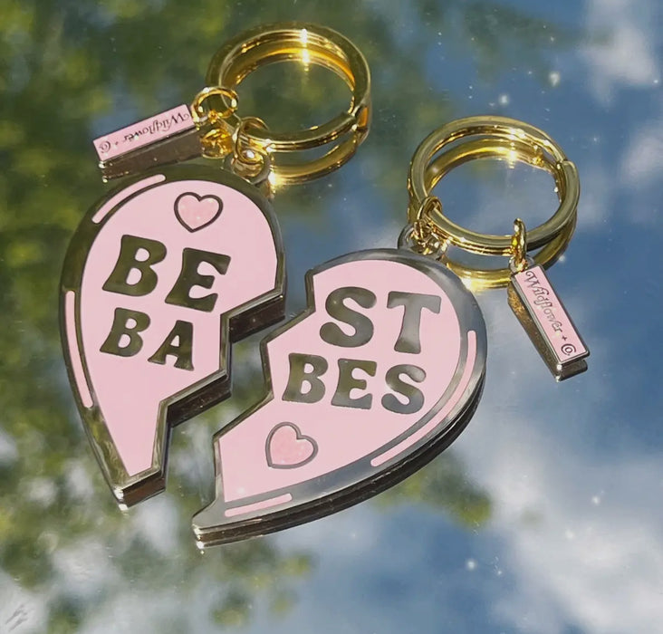 Best Babes Split Heart Keychain S/2