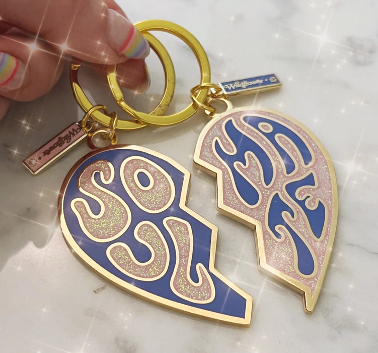 Soulmate Split Heart Keychain S/2