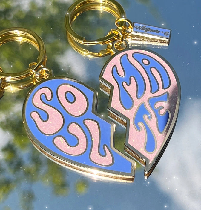 Soulmate Split Heart Keychain S/2