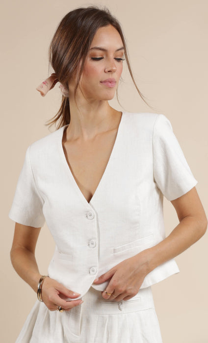 Linen Short Sleeve Blazer