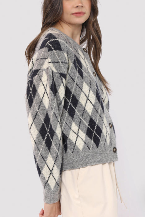 Argyle Sweater Cardigan
