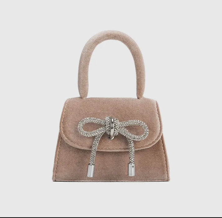 Sabrina Mini Velvet Top Handle Bag