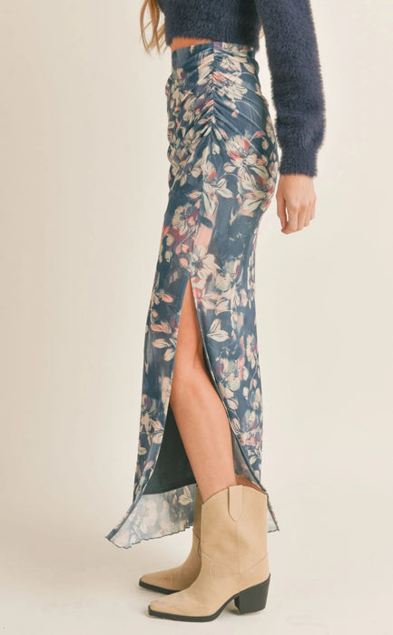 Mystic Muse Side Shirred Maxi Skirt