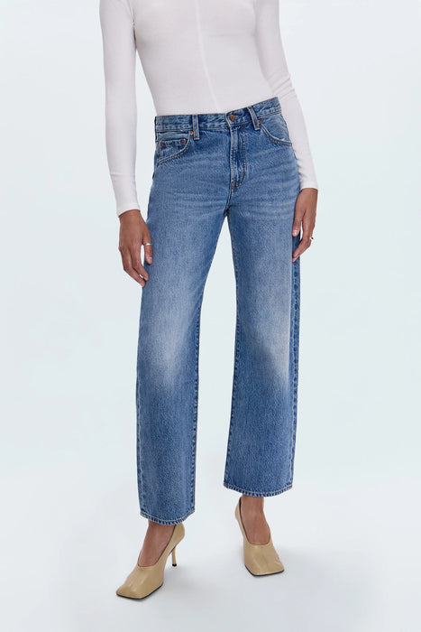 Lexi Mid Rise Bowed Straight Jean -  METROPOLIS