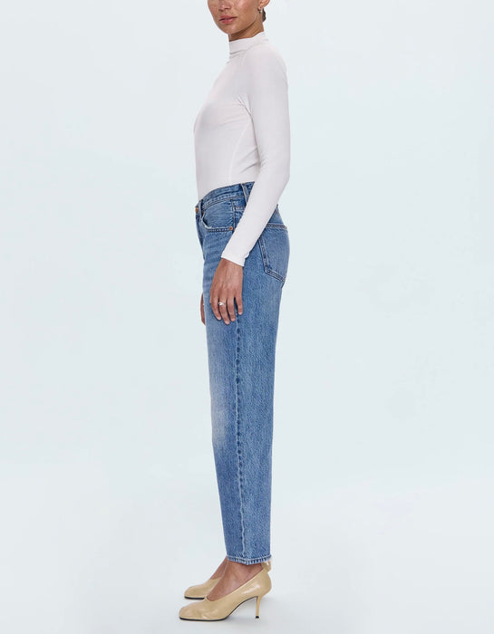 Lexi Mid Rise Bowed Straight Jean -  METROPOLIS
