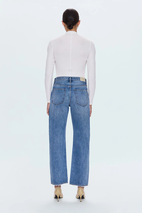 Lexi Mid Rise Bowed Straight Jean -  METROPOLIS