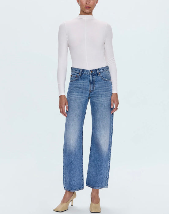 Lexi Mid Rise Bowed Straight Jean -  METROPOLIS