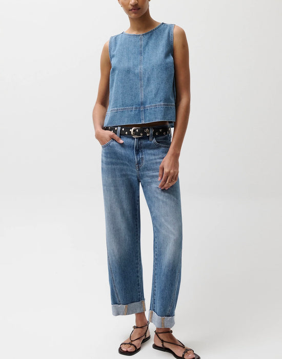 Kacey Mid Rise Cuffed Boyfriend - LAGUNA