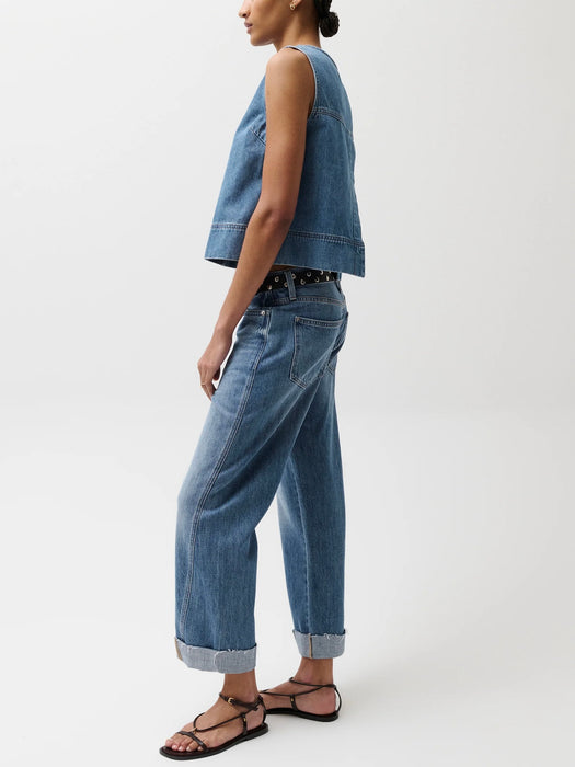 Kacey Mid Rise Cuffed Boyfriend - LAGUNA