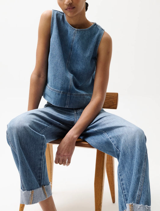 Kacey Mid Rise Cuffed Boyfriend - LAGUNA