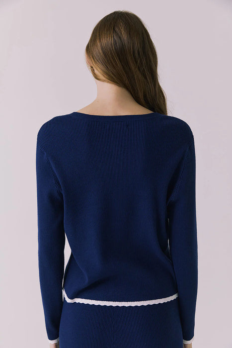 Seaport Worn Blue Cardigan