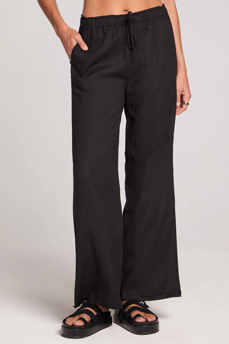 Woven Black Pull On Pant