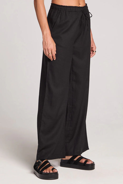 Woven Black Pull On Pant
