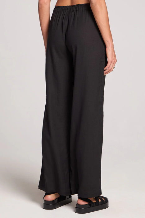 Woven Black Pull On Pant