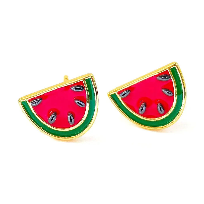 Watermelon Enamel Earrings
