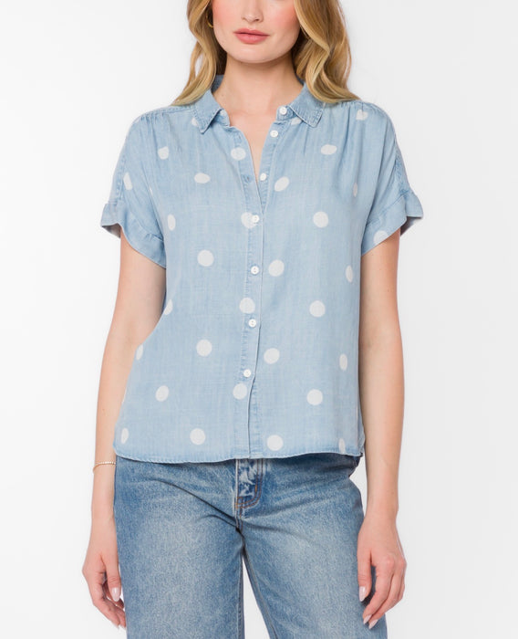 Alessia White Dots Shirt