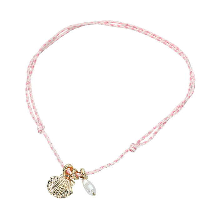 Boho Shell Pearl Cord Necklace
