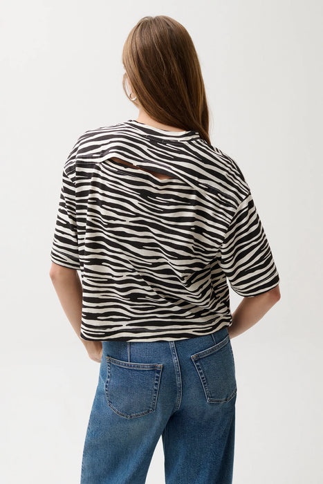 Mae Cropped Tee- ZEBRA