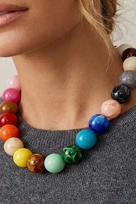 Rainbow Bauble Bead Necklace