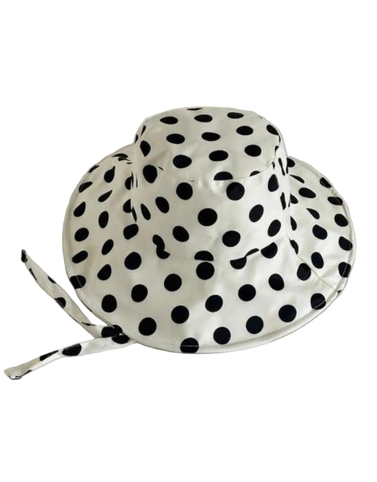 Polka Dot Wide Brim Hat