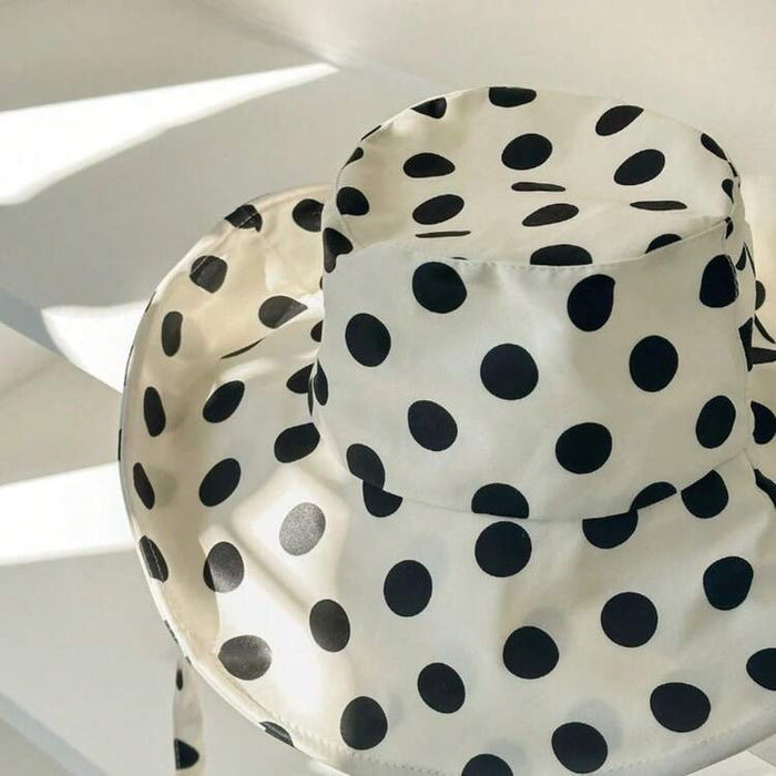 Polka Dot Wide Brim Hat